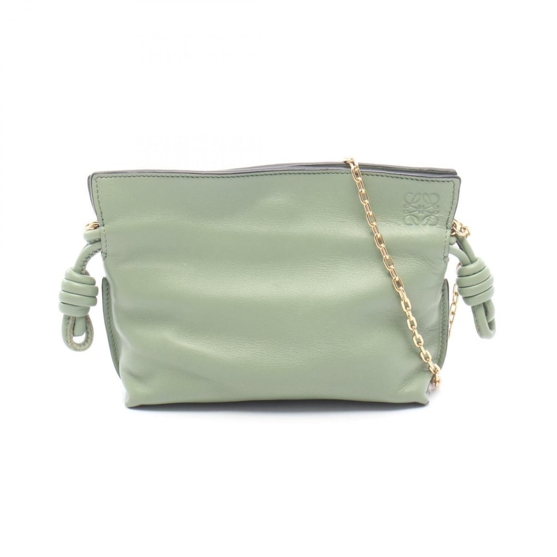 LOEWE Flamenco Nano Clutch 2-Way Second Bag Handbag Leather Women's Green A411FC6X01 (1 of 6)
