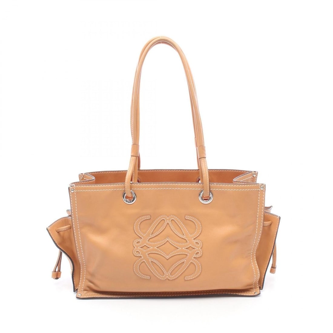 Loewe Anagram Shopper Tote Bag, Leather Handbag, Women's, Brown (1 of 19)