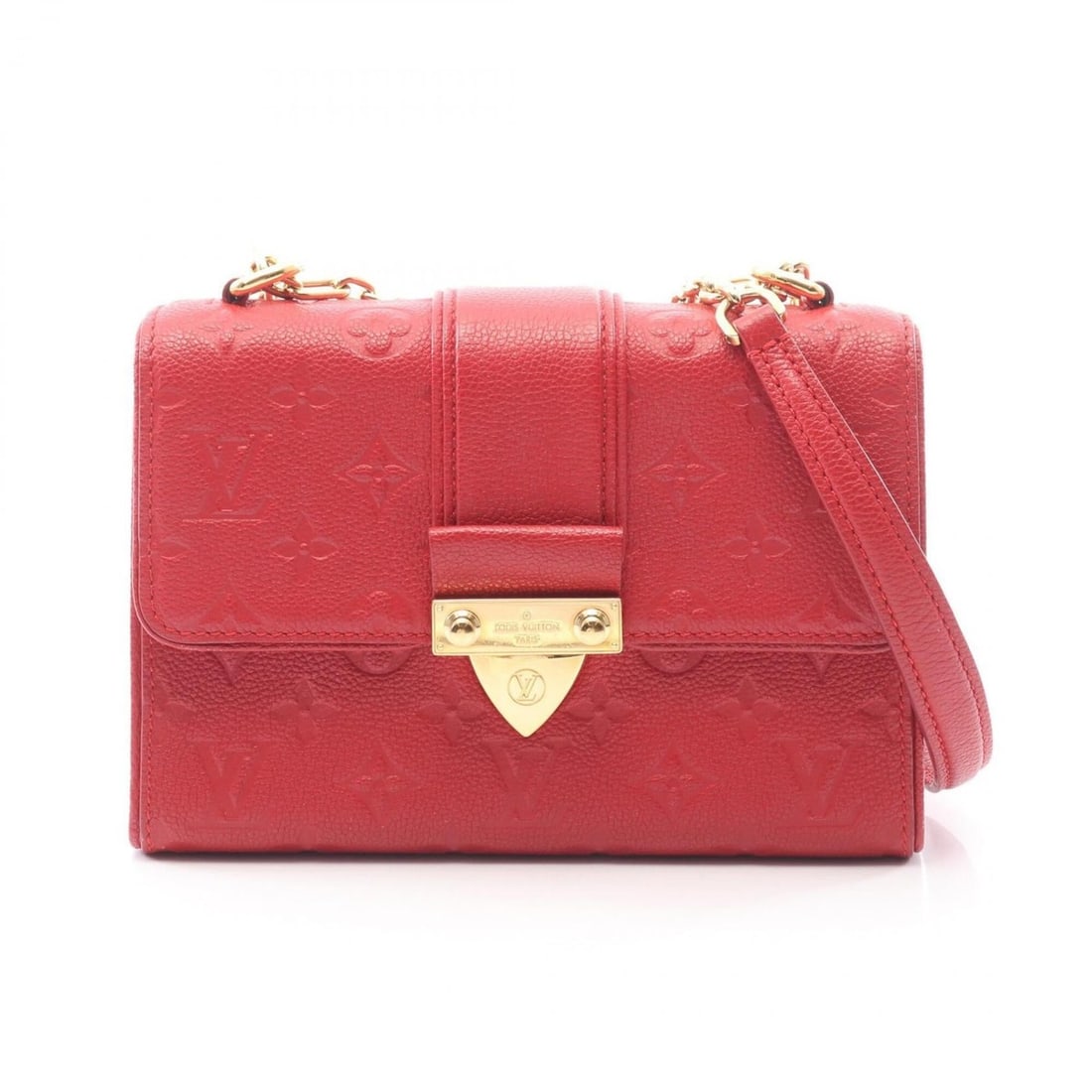 Louis Vuitton Saint-Sulpice PM Shoulder Bag/Handbag, Leather, Monogram Empreinte, Women's, Red,: --- Catalog ---Category: SizeSize (HxWxD): 17cm x 24.5cm x 9cm / 6.69'' x 9.64'' x 3.54''Category: DesignType: Handbag, Shoulder bagColor: Cerise, Red colorGender: WomenMaterial: Monogram Empreinte Ca