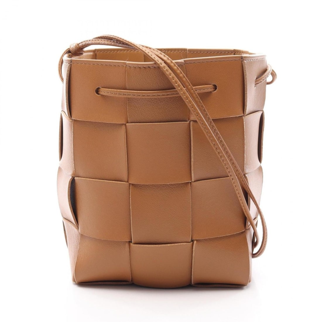 Bottega Veneta Small Cassette Bucket Bag Shoulder Handbag Leather Women's Brown 680218 (1 of 9)