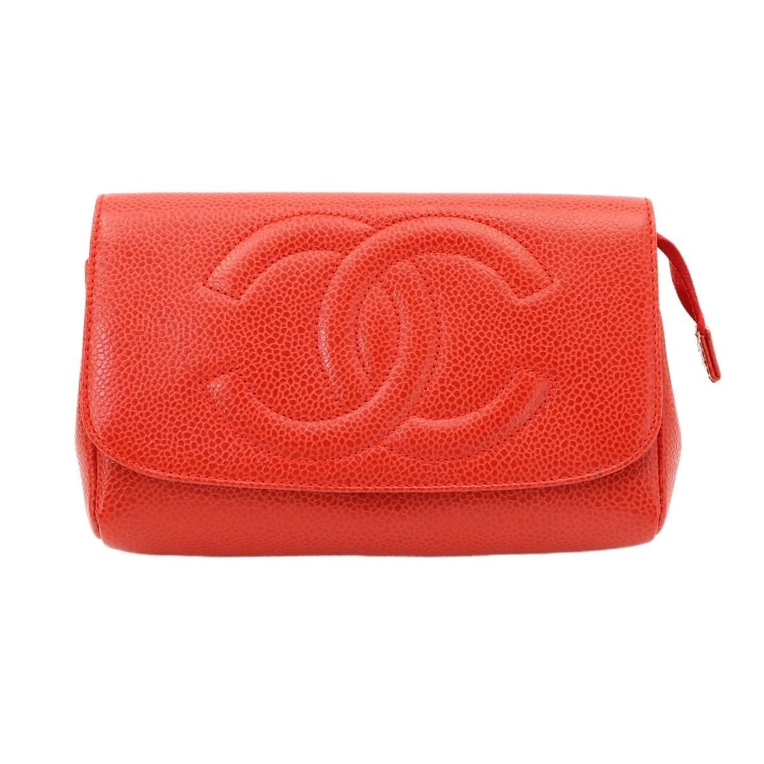 Chanel Coco Mark Handbag Pouch, Caviar Leather, Red, A07007, Gold Hardware: --- Catalog ---Category: SizeSize (HxWxD): 10.5cm x 16.5cm x 5cm / 4.13'' x 6.49'' x 1.96''Category: DesignType: PouchColor: Red colorGender: WomenMaterial: Grained Calfskin Category: GeneralMPN: A070