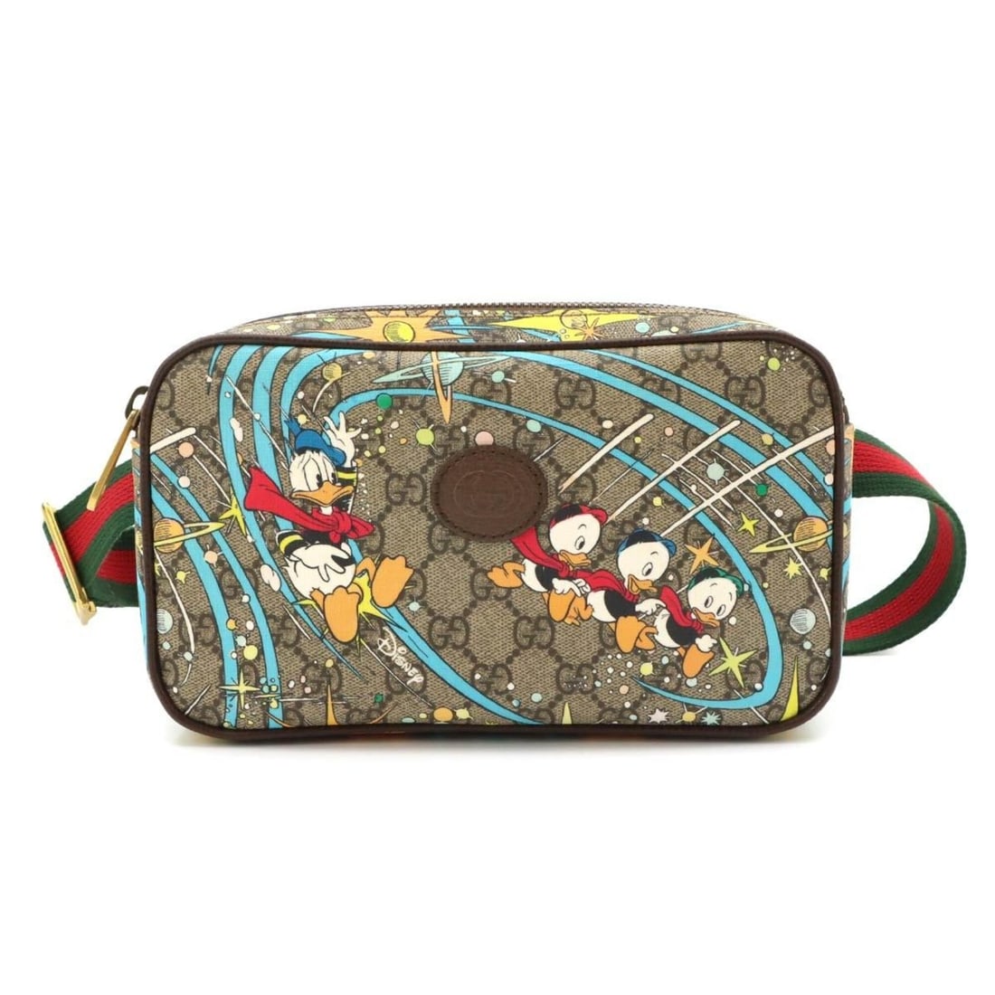 Gucci Disney Belt Handbag GG Supreme Donald Duck Brown 602695 Gold Hardware: --- Catalog ---Category: SizeSize (HxWxD): 14cm x 24cm x 5cm / 5.51'' x 9.44'' x 1.96''Category: DesignType: Fanny packColor: BrownGender: Women,MenMaterial: GG Supreme , Leather Category: GeneralMPN: