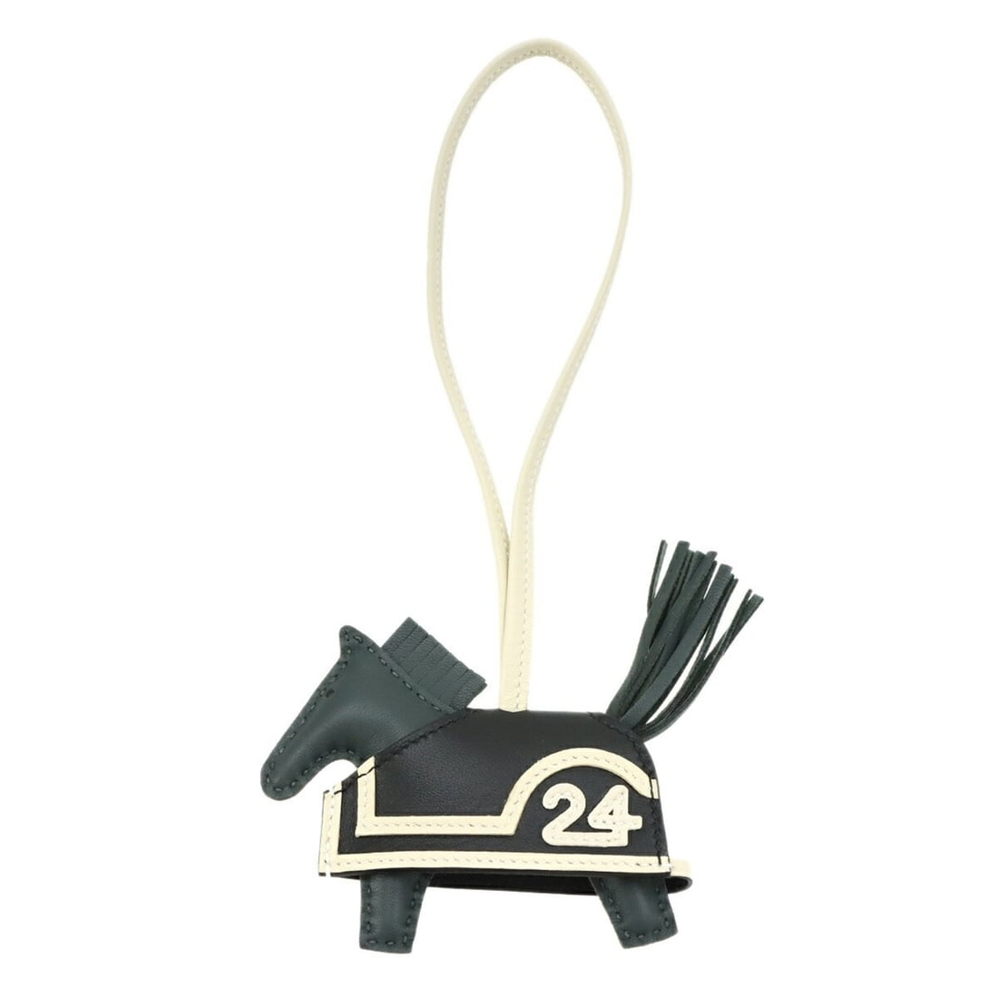 Hermes Rodeo Robeo 24 PM Accessory Bag Charm, Agneau Milo Vert Mangrove Black Craie, K Stamp.: --- Catalog ---Category: SizeSize (HxWxD): 75.00mm x 125.00mm / 2.95'' x 4.92''Category: DesignType: Handbag charmColor: Black, GreenGender: Women,MenMaterial: Agneau MiloCategory: GeneralBrand: Herme