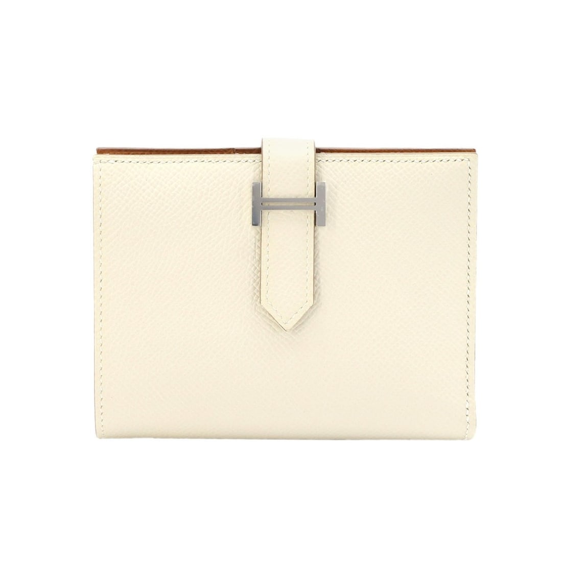 Hermes Bearn Compact Verso Bi-fold Wallet, Epsom Leather, Craie Gold, U Stamp, Silver Hardware. (1 of 9)