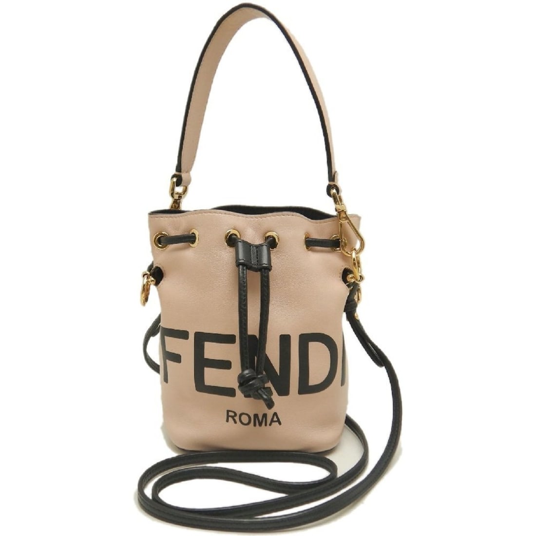 FENDI Montresor 8BS010 Shoulder Bag, Leather, Pink/Black, Women's, 253813 (1 of 20)