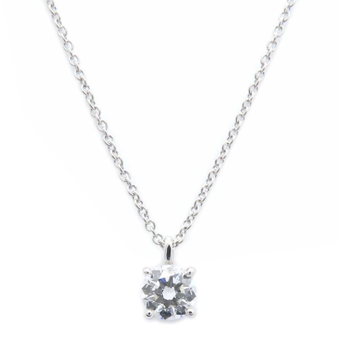 TIFFANY&Co. Tiffany Solitaire Diamond Necklace, Pt950, Women's, 295497: --- Catalog ---Category: SizePendant Size: 7.6mm / 0.29''Neck Circumference: 40.5 cm / 15.94''Category: DesignStone: DiamondGender: WomenMaterial: Platinum 950Necklace Type: NecklaceCategory: GeneralB