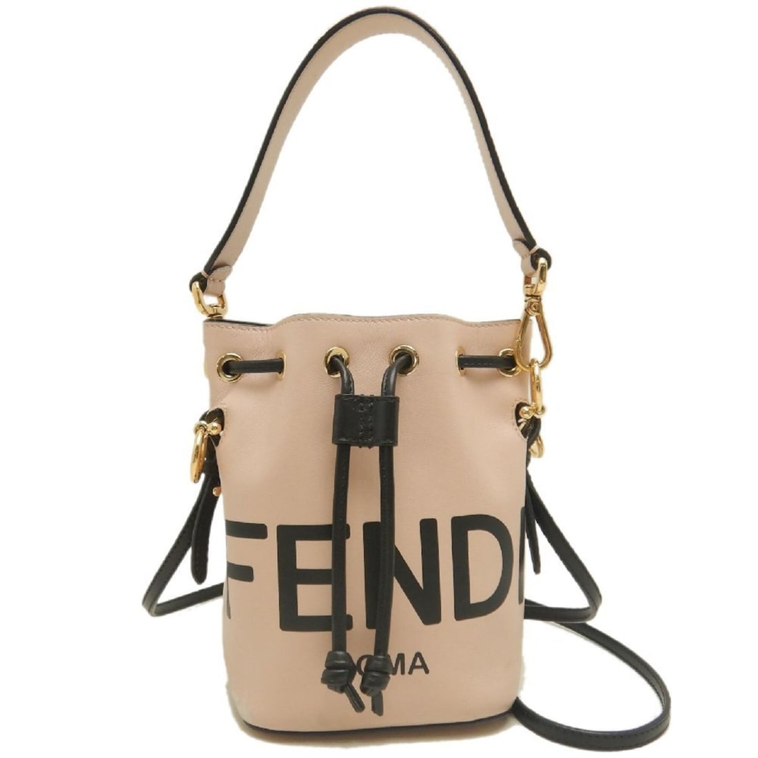 FENDI Montresor 8BS010 Shoulder Bag, Leather, Pink/Black, Women's, 253814 (1 of 19)