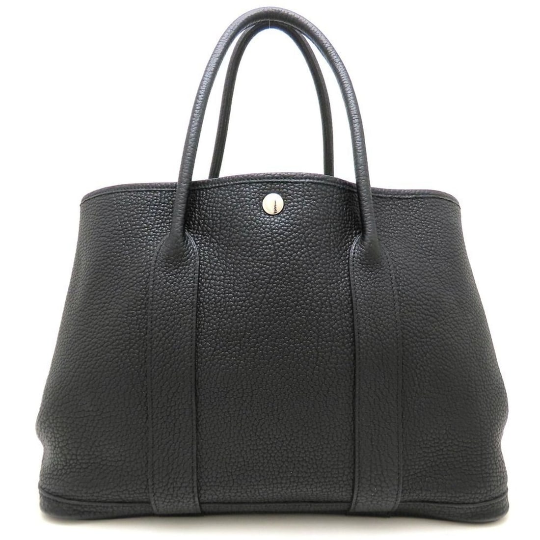 HERMES Garden Party PM Tote Bag, Negonda Leather, Black, Women's, 353270 (1 of 20)