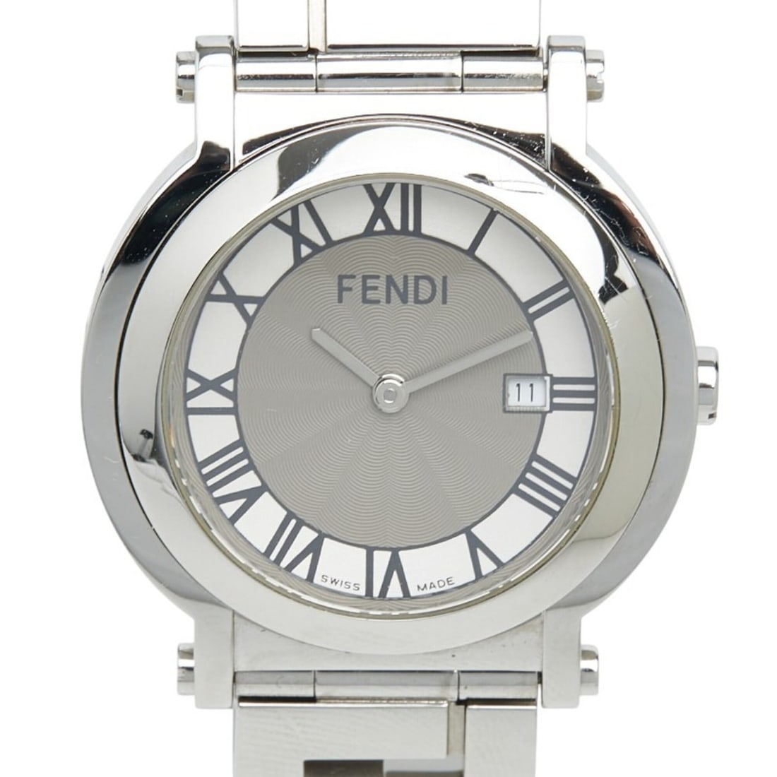 Fendi Orologi 2-hand Quadro watch 6100L quartz gray dial stainless steel women's FENDI: --- Catalog ---Category: SizeWrist Size: 15.5cm / 6.1''Case Diameter: 34mm / 1.34''Category: DesignType: WristwatchGender: WomenColor (Dial): GrayMaterial (Band): Stainless steelMaterial (Case): Stain