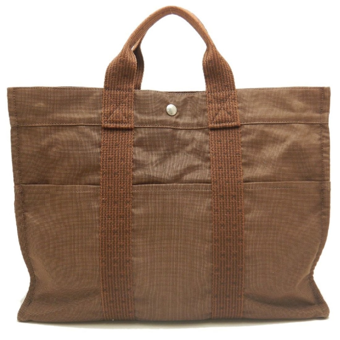 HERMES Hermes Herline Tote MM Bag, Polyester, Brown, Women's, 253810 (1 of 20)