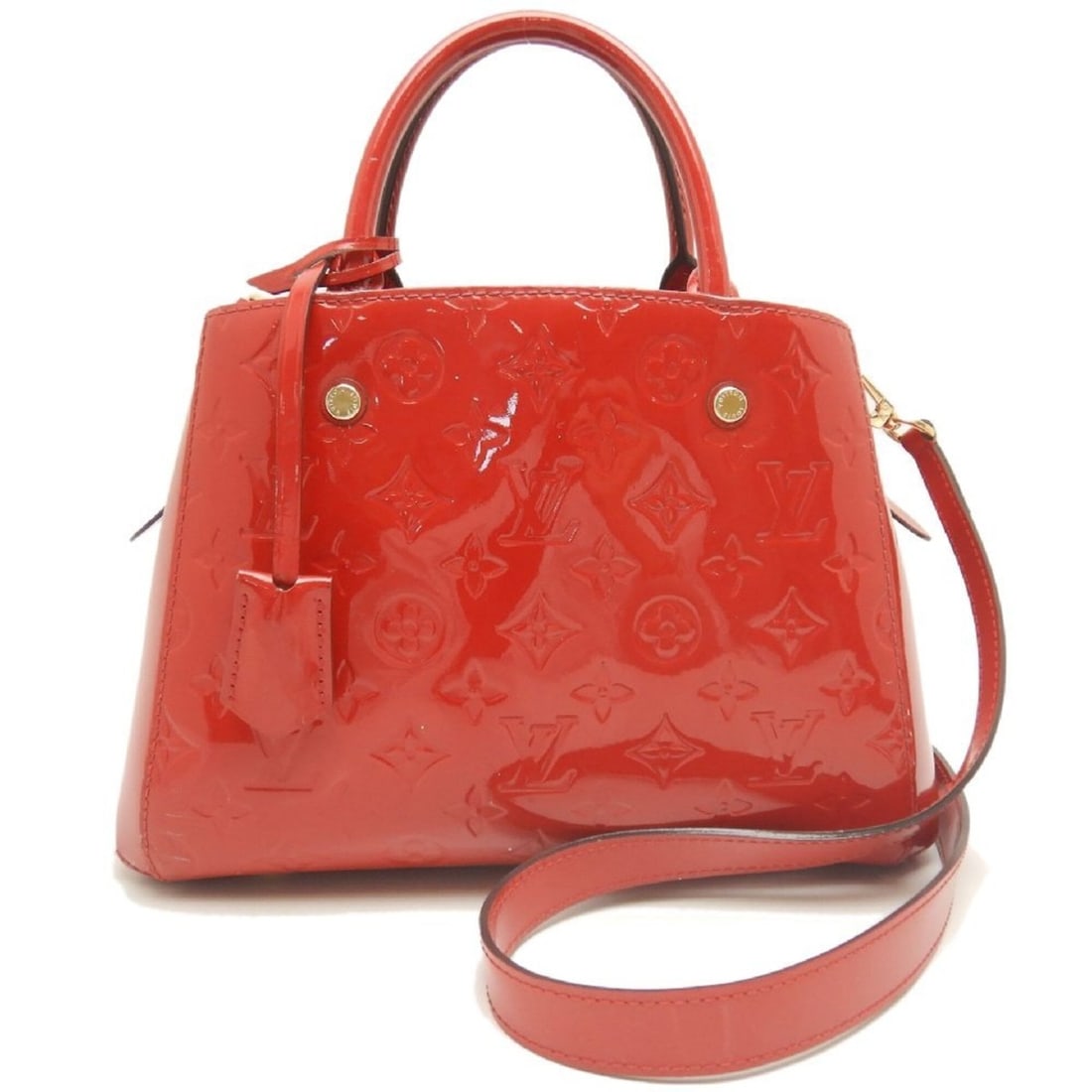 LOUIS VUITTON Vernis Montaigne BB M50170 Handbag Cerise Women's 253821 (1 of 20)