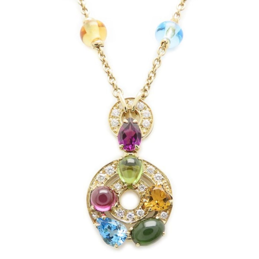 BVLGARI Bulgari Astrale Cerchi Necklace Diamond Multi-Stone 18K Yellow Gold Women's 295512: --- Catalog ---Category: SizeNeck Circumference: 38 cm - 46.5 cm / 14.96'' - 18.3''Category: DesignStone: Amethyst, Citrine, Diamond, Garnet, Peridot, Topaz, TourmalineGender: WomenMaterial: Yellow go