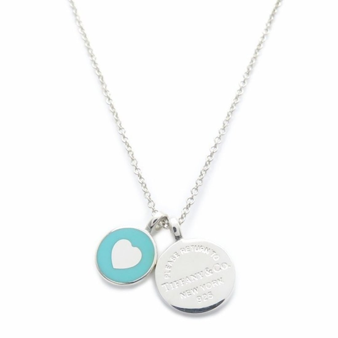 TIFFANY&Co. Tiffany & Co. Return to Double Round Tag Necklace, Blue Enamel Heart, SV925, Women's,: --- Catalog ---Category: SizeNeck Circumference: 41 cm - 46 cm / 16.14'' - 18.11''Category: DesignColor: BlueGender: WomenNecklace Type: NecklaceCategory: GeneralMPN: 295523Brand: Tiffany--- Item List