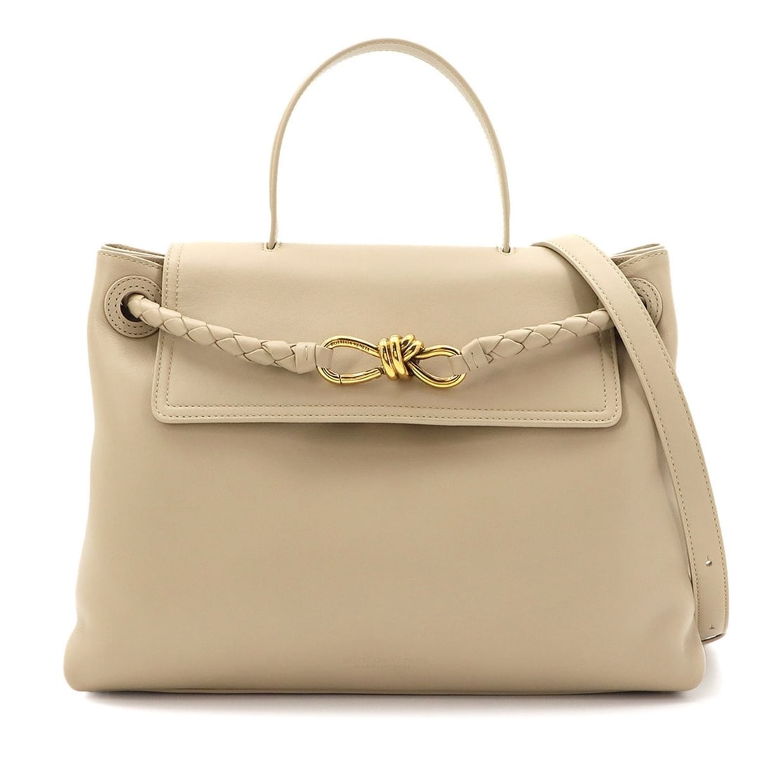 Bottega Veneta Ciao 2-way Hand/Shoulder Handbag, Leather, Ecru, Gold Hardware, Bag: --- Catalog ---Category: SizeSize (HxWxD): 26cm x 34cm x 15cm / 10.23'' x 13.38'' x 5.9''Category: DesignType: HandbagColor: BeigeGender: WomenMaterial: Leather Category: GeneralBrand: Bottega VenetaC