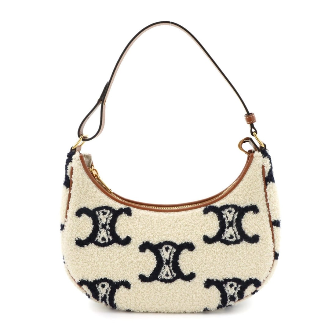 Celine CELINE Triomphe Ava Shoulder Handbag, Pile Leather, Ivory, Black, Brown, 193952DT6: --- Catalog ---Category: SizeSize (HxWxD): 18cm x 24.5cm x 7.5cm / 7.08'' x 9.64'' x 2.95''Category: DesignType: Handbag, Shoulder bagColor: Black, Brown, Ivory, WhiteGender: WomenMaterial: Pile fabri