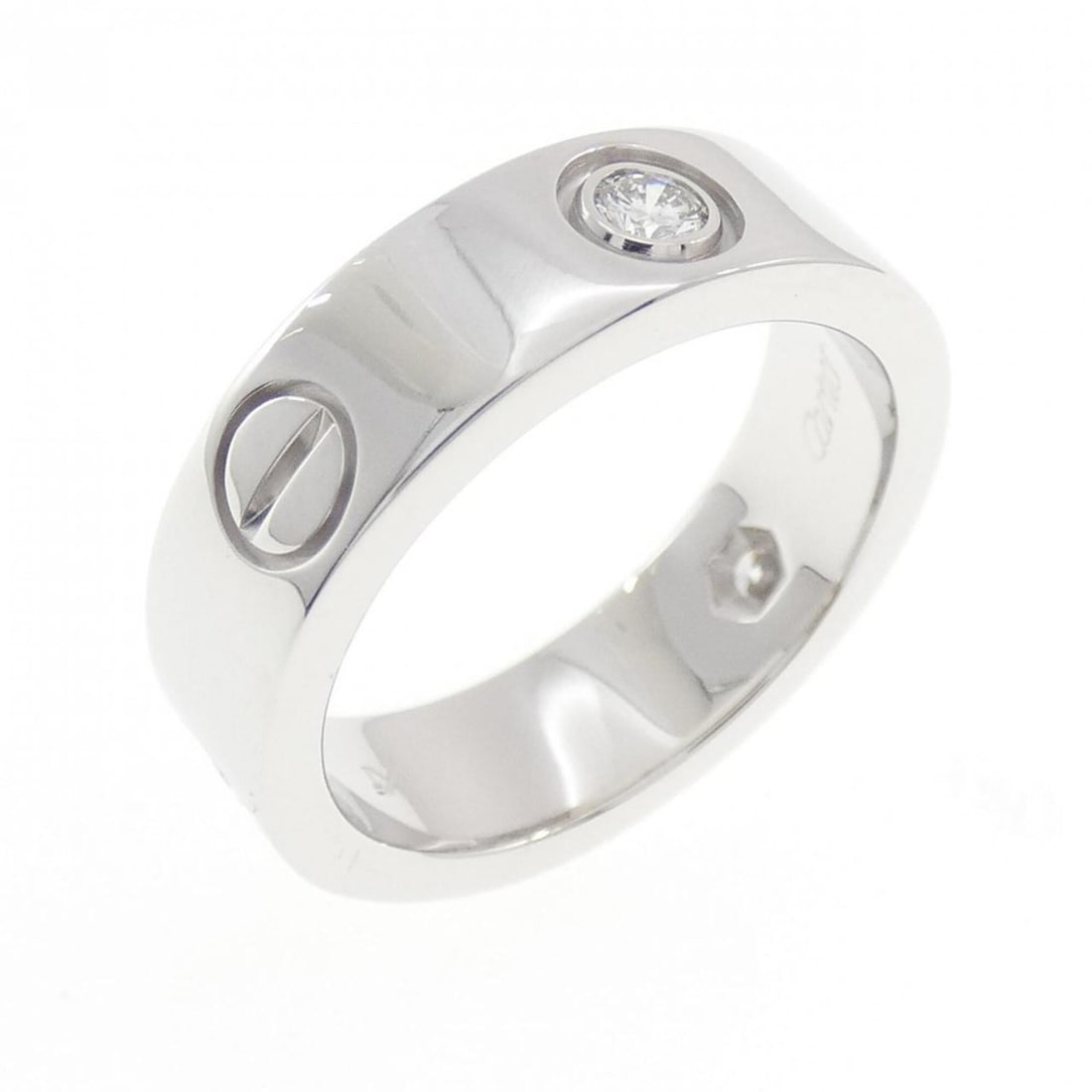 Cartier Love Half-Diamond Ring: --- Catalog ---Category: PackNumber in Pack: 1Category: SizeWidth: 5.6mm / 0.22''Weight: 8.7g / 0.3oz.JP Size: 11US Size: 6Brand Size: 51Category: DesignType: Band ringColor: SilverMetal: White
