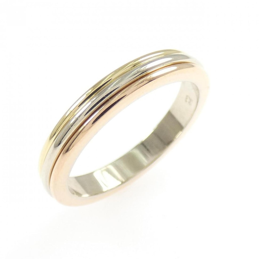 Cartier Three Gold Wedding Ring: --- Catalog ---Category: PackNumber in Pack: 1Category: SizeWidth: 2.7mm / 0.11''Weight: 3g / 0.1oz.JP Size: 6US Size: 3.75Brand Size: 46Category: DesignType: Wedding ringColor: Pink, White,