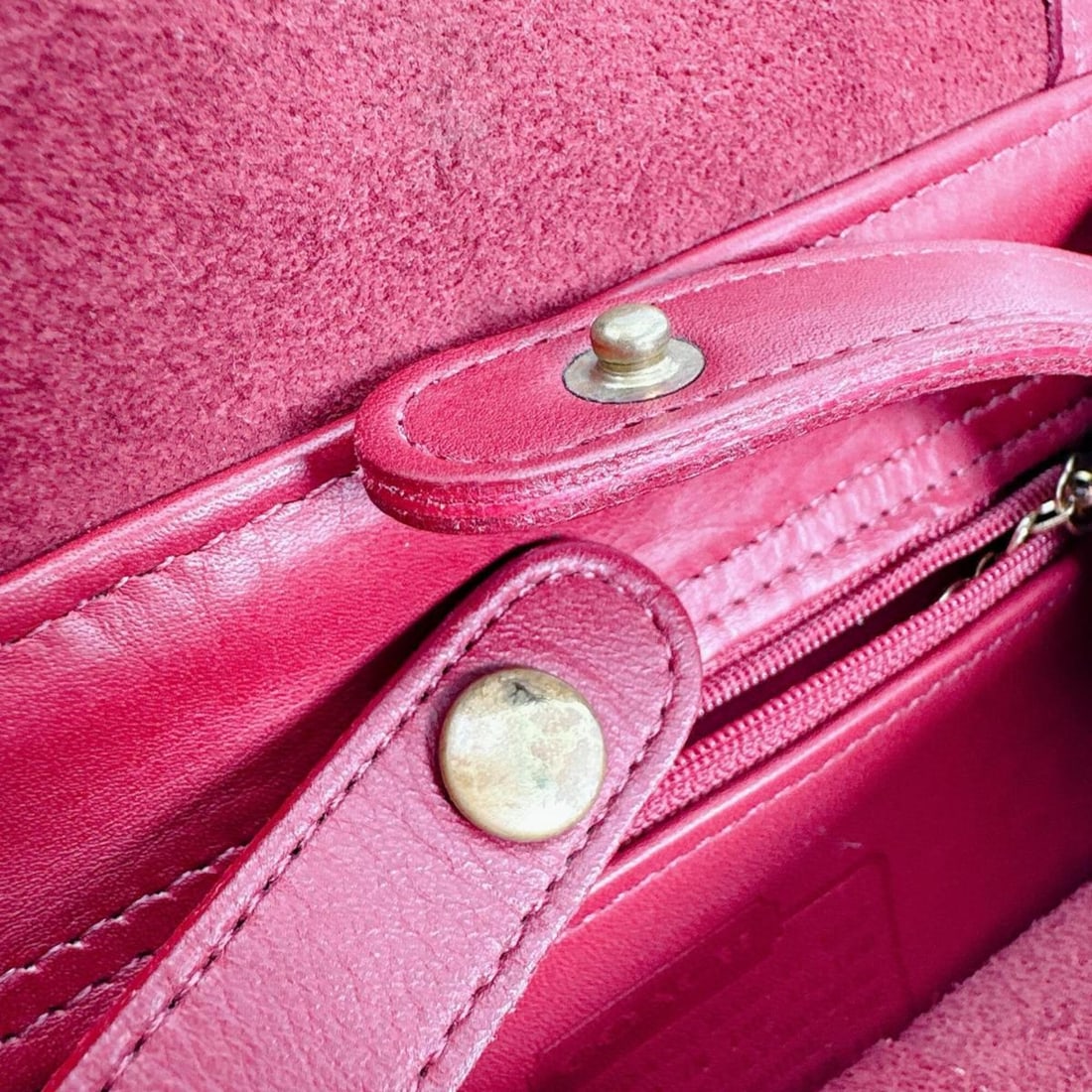 Coach Old Mini Backpack Leather 4152 Red - 14