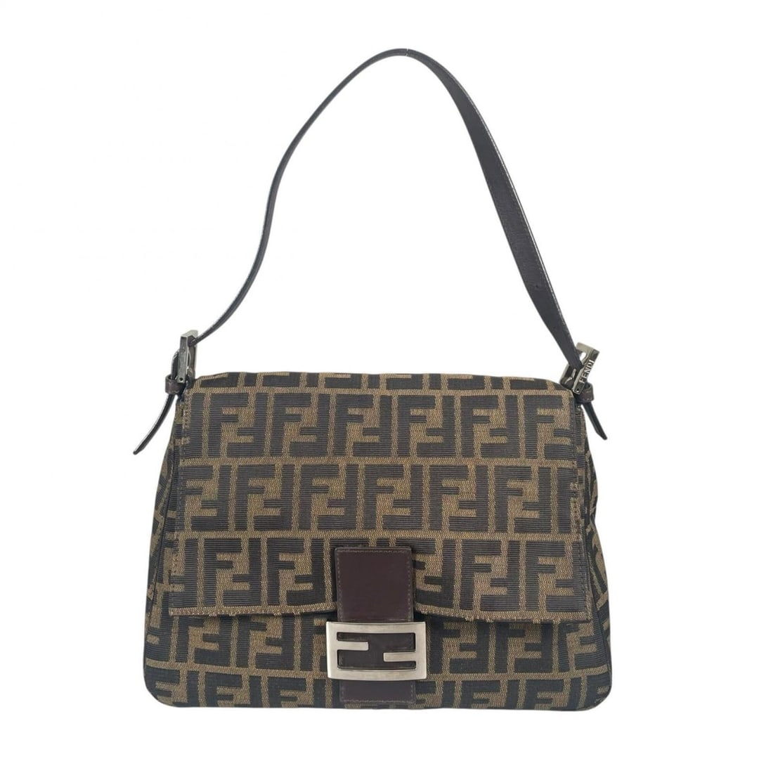 FENDI Mamma Bucket Handbag, Canvas and Leather, Brown, Women's: --- Catalog ---Category: SizeSize (HxWxD): 21cm x 29cm x 12cm / 8.26'' x 11.41'' x 4.72''Category: DesignType: HandbagColor: BrownGender: WomenMaterial: Canvas , Leather Category: GeneralBrand: FendiC