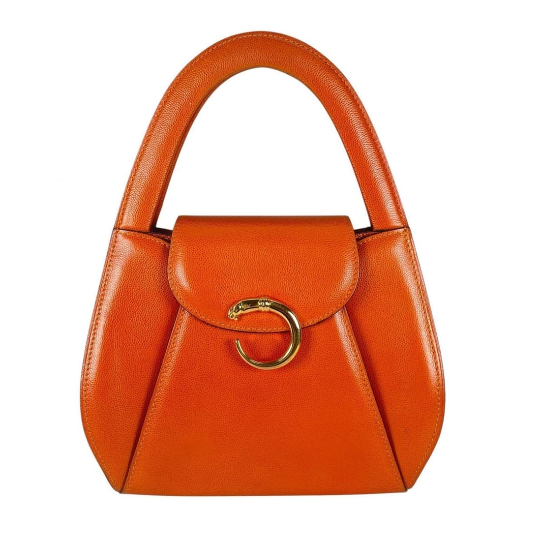 CARTIER Panthère All-Season Handbag, Leather, Orange, Women's: --- Catalog ---Category: SizeSize (HxWxD): 18cm x 22.5cm x 7cm / 7.08'' x 8.85'' x 2.75''Category: DesignType: HandbagColor: OrangeGender: WomenMaterial: Leather Category: GeneralBrand: CartierCountry