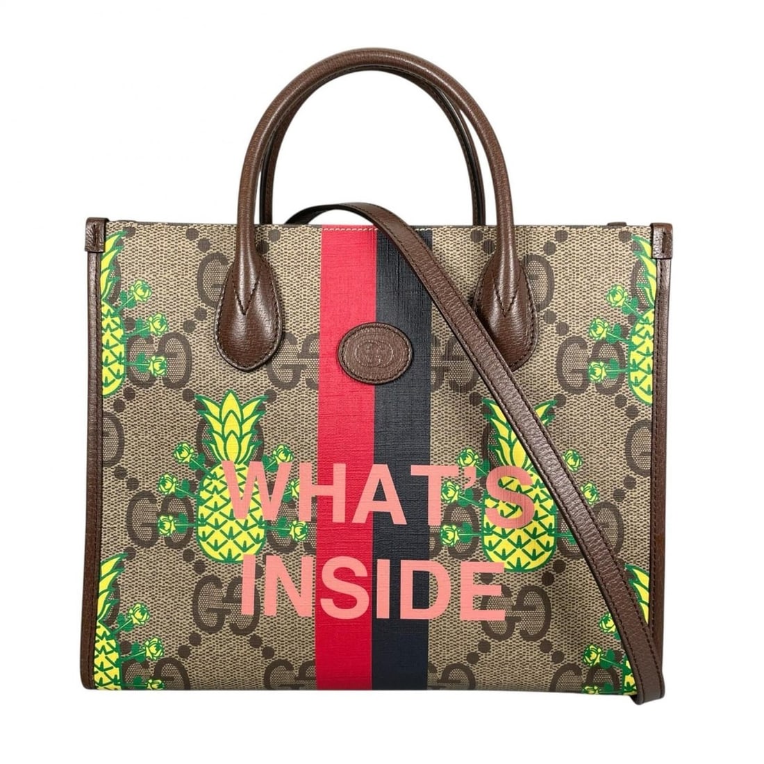 GUCCI Gucci Jumbo GG Pineapple 659983 Handbag Leather Brown Women's 2-Way Shoulder Bag: --- Catalog ---Category: SizeSize (HxWxD): 26cm x 31cm x 14cm / 10.23'' x 12.2'' x 5.51''Category: DesignType: HandbagColor: BrownGender: WomenMaterial: PVC , Leather Hardware Color: GoldCategory: Gen