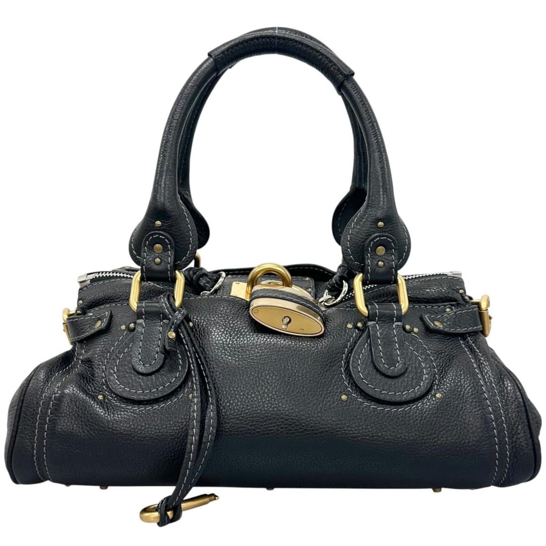 Chloé Chloe Paddington Leather Handbag, Black, Women's: --- Catalog ---Category: SizeSize (HxWxD): 17cm x 36cm x 20cm / 6.69'' x 14.17'' x 7.87''Category: DesignType: HandbagColor: BlackGender: WomenMaterial: Leather Category: GeneralBrand: ChloéCountry o