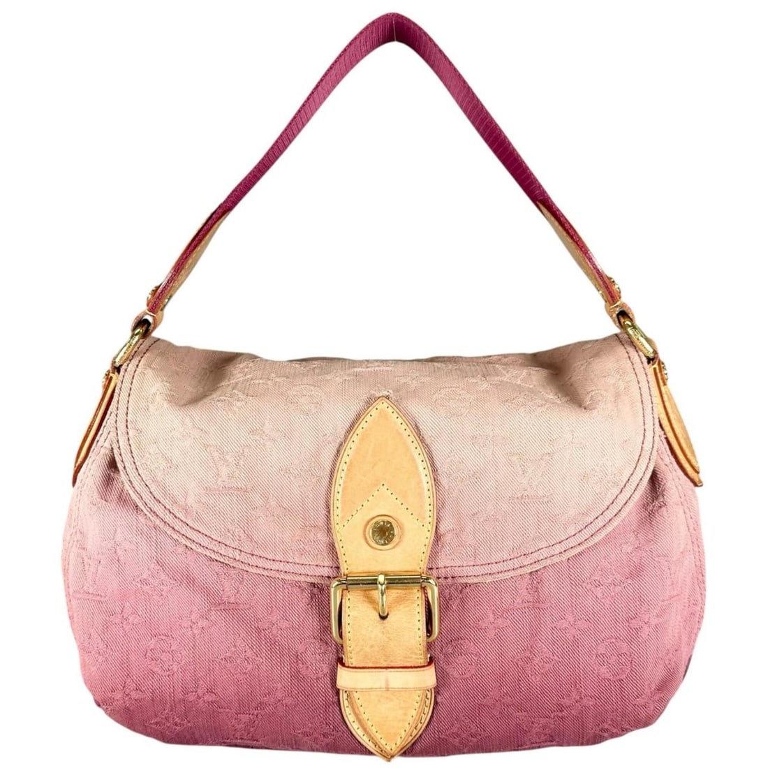 LOUIS VUITTON Louis Vuitton Sunray Handbag Monogram Denim Pink Women's One-Shoulder Bag (1 of 18)