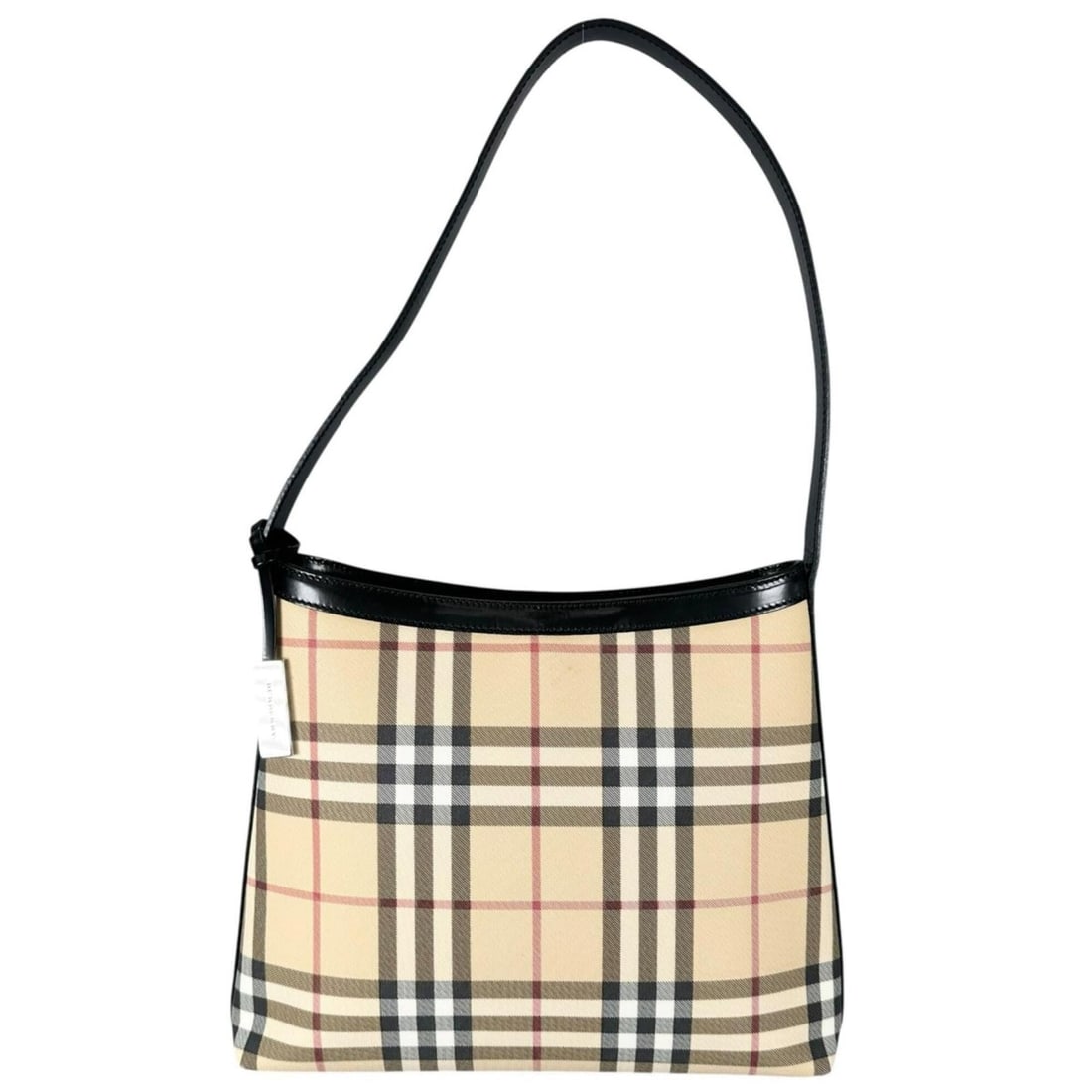 BURBERRY Burberry Shoulder Bag Leather Black Women's Nova Check (1 of 15)