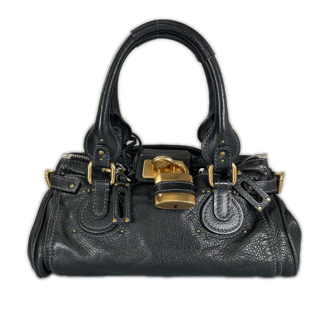 Chloé Chloe Paddington Leather Handbag, Black, Women's: --- Catalog ---Category: SizeSize (HxWxD): 19cm x 35cm x 19cm / 7.48'' x 13.77'' x 7.48''Category: DesignType: HandbagColor: BlackGender: WomenMaterial: Leather Category: GeneralBrand: Chloé--- Item 