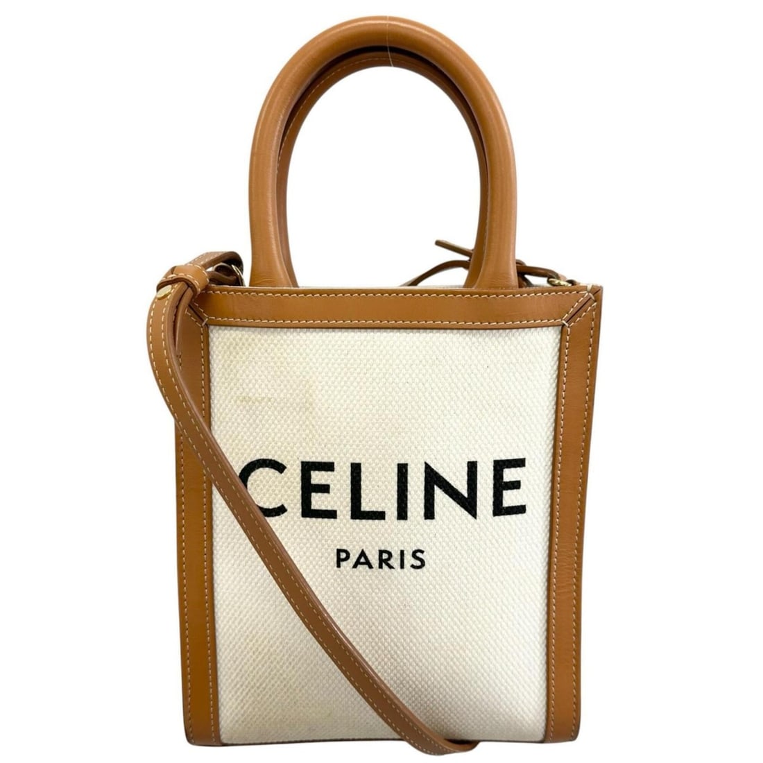 CELINE Mini Vertical Cabas Shoulder Bag, Beige, Women's (1 of 14)