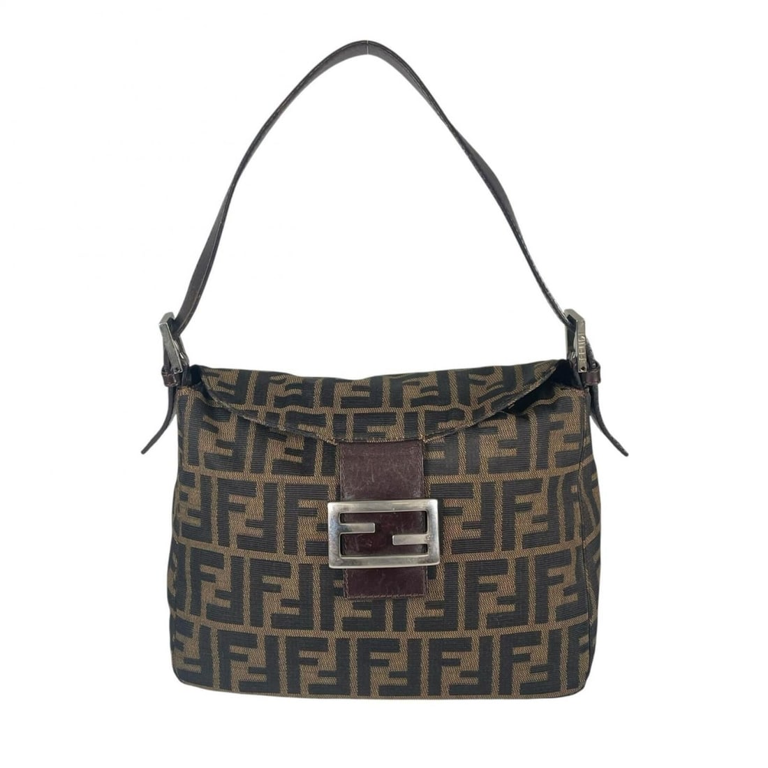 FENDI Zucca handbag, canvas, brown, women's. (1 of 16)