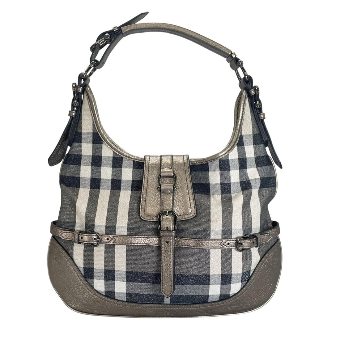 BURBERRY tote bag, canvas and leather, gold, for women. (1 of 12)