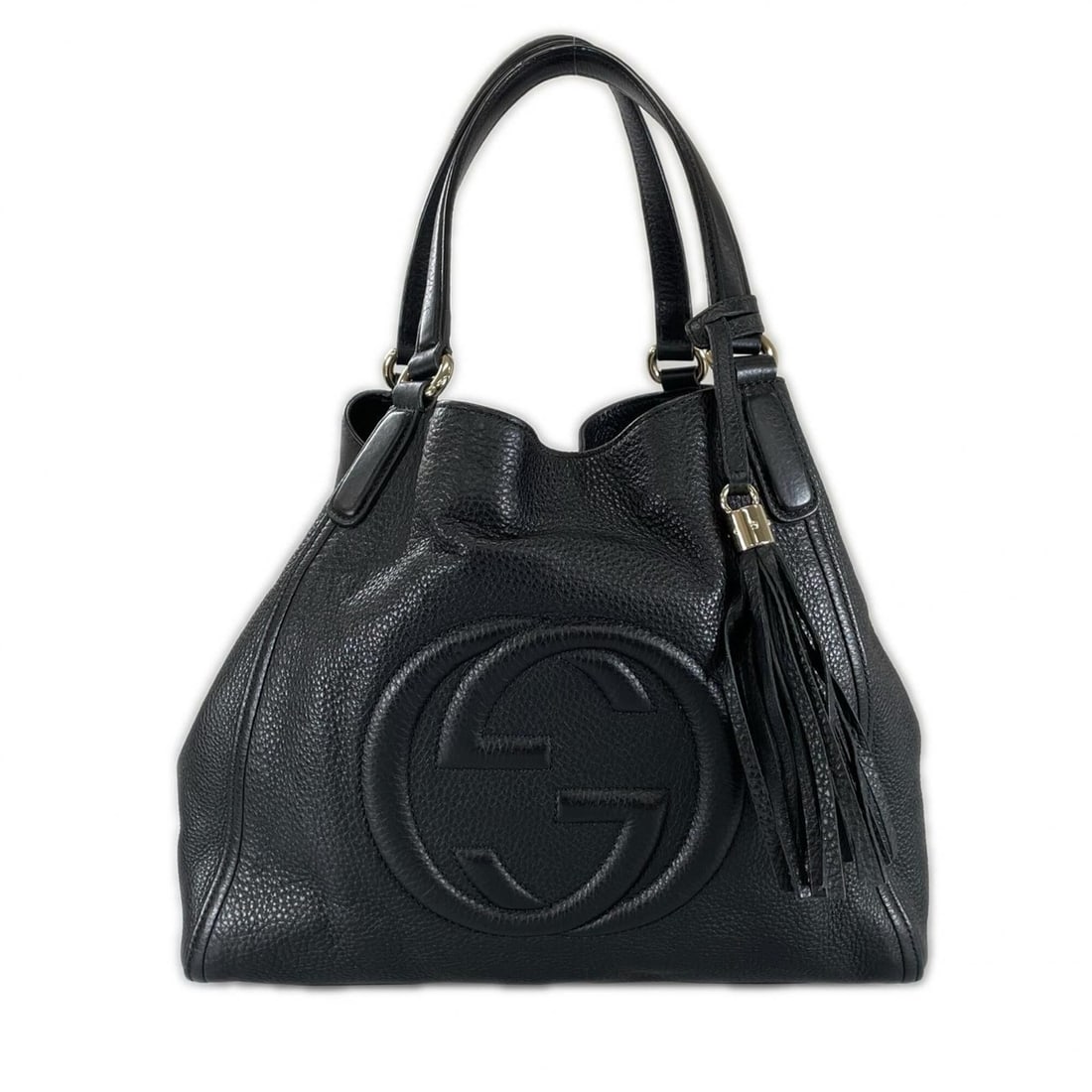 GUCCI Soho Tassel Tote Bag 282309 Leather Black Women's (1 of 16)