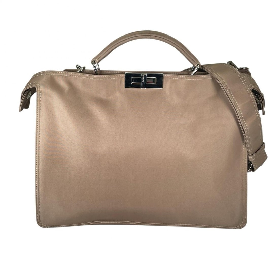 FENDI Peekaboo 7VA529 Business Bag, Nylon, Beige, Women's: --- Catalog ---Category: SizeSize (HxWxD): 28cm x 37.5cm x 11cm / 11.02'' x 14.76'' x 4.33''Category: DesignType: HandbagColor: BeigeGender: WomenMaterial: Nylon Hardware Color: SilverCategory: Genera