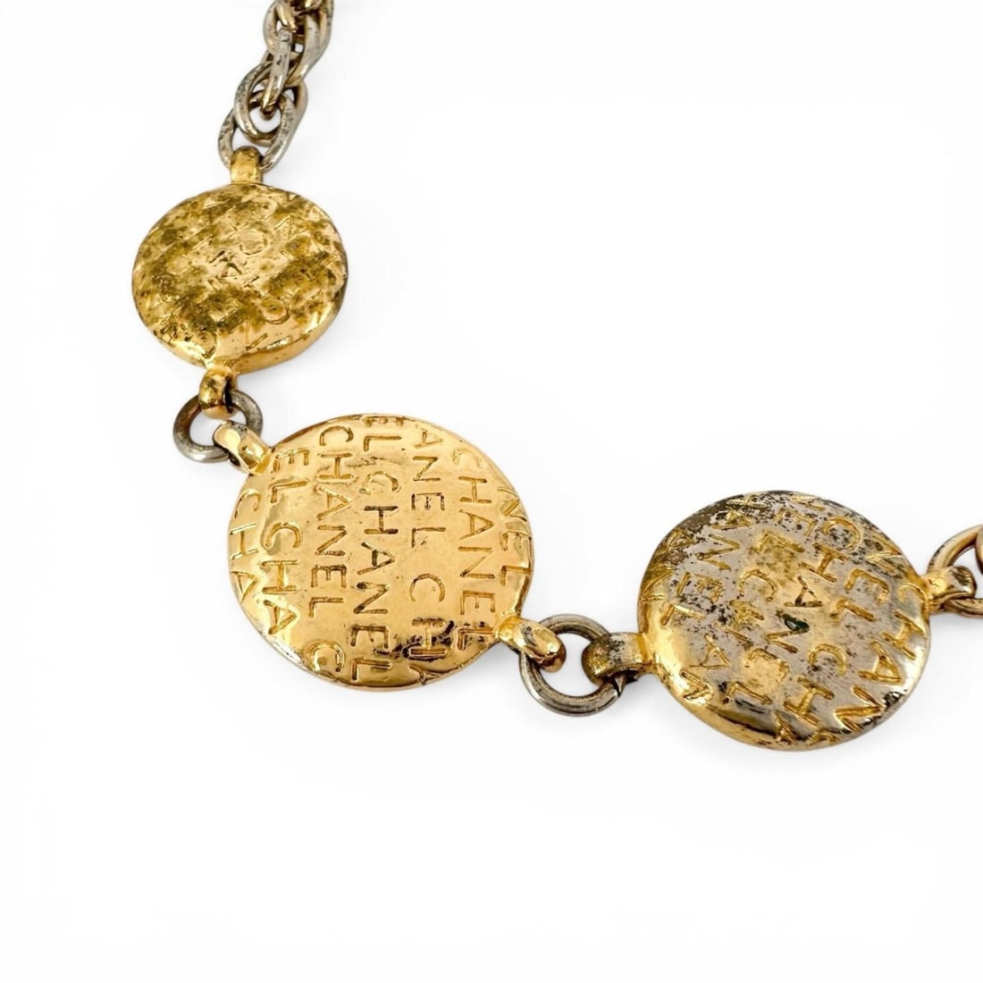 CHANEL Mademoiselle L Logo 9-Strand Necklace, Gold, Women's (1 of 8)