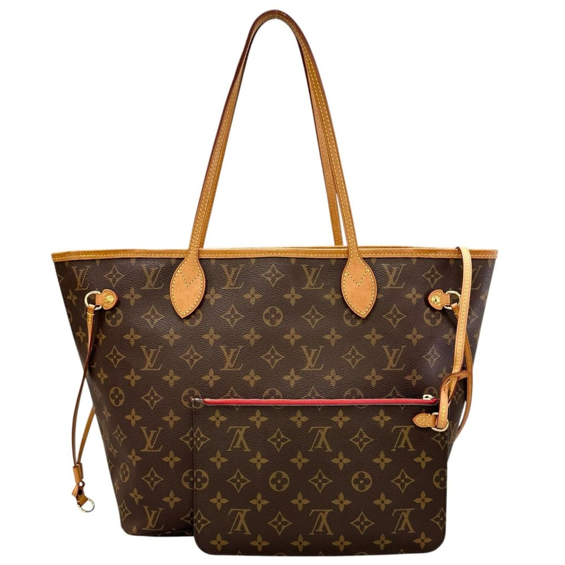 LOUIS VUITTON Neverfull MM M41177 Tote Bag, Monogram Canvas, Brown, Women's (1 of 14)