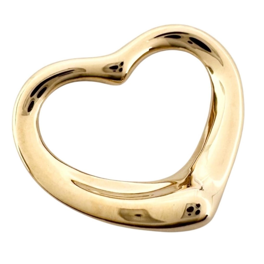 TIFFANY & Co. Elsa Peretti Open Heart Pendant Top, K18 Gold 750, Women's: --- Catalog ---Category: SizePendant Size: 1.2mm x 1.5mm / 0.04'' x 0.05''Category: DesignColor: GoldGender: WomenMaterial: Gold (18K)Necklace Type: PendantCategory: GeneralLine: Open HeartBrand: Tiff