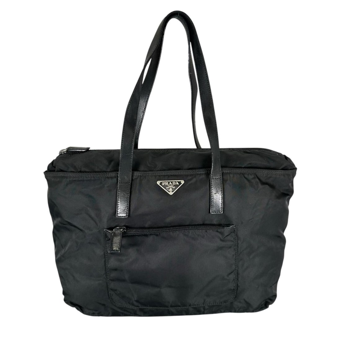 PRADA Prada Triangle Logo Tote Bag Nylon Black Women's (1 of 15)