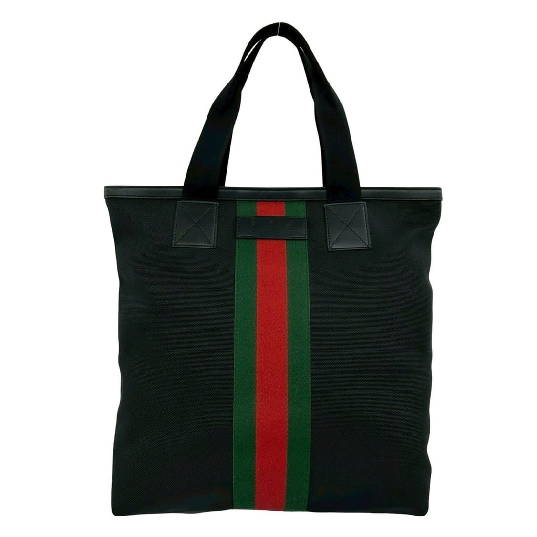 GUCCI Sherry Line Logo Nylon Leather Tote Bag Handbag Business A4 Size Black 44875: --- Catalog ---Category: SizeSize (HxWxD): 43cm x 34cm x 13cm / 16.92'' x 13.38'' x 5.11''Category: DesignType: Handbag, Tote bagColor: Black, Green, Red colorGender: WomenMaterial: Nylon , Leather Ca
