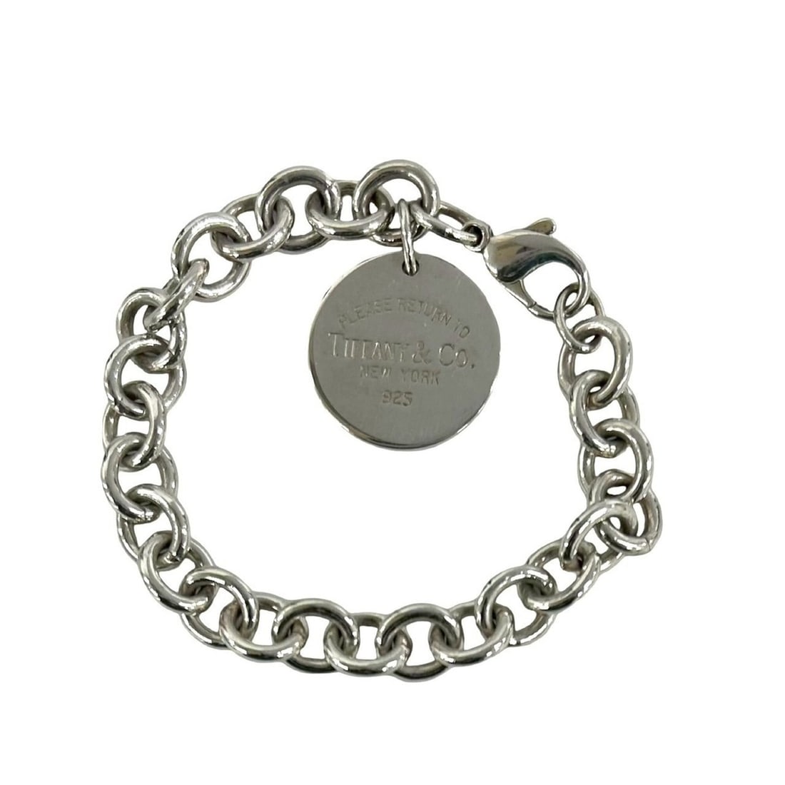 TIFFANY&Co. Tiffany Return to Round Tag Bracelet, Sterling Silver 925 Chain Accessory, 34792: --- Catalog ---Category: SizeLength: 19cm / 7.48''Category: DesignType: Charm braceletColor: SilverGender: WomenMaterial: Silver 925Category: GeneralBrand: Tiffany--- Item List ---Section: ConditionRa