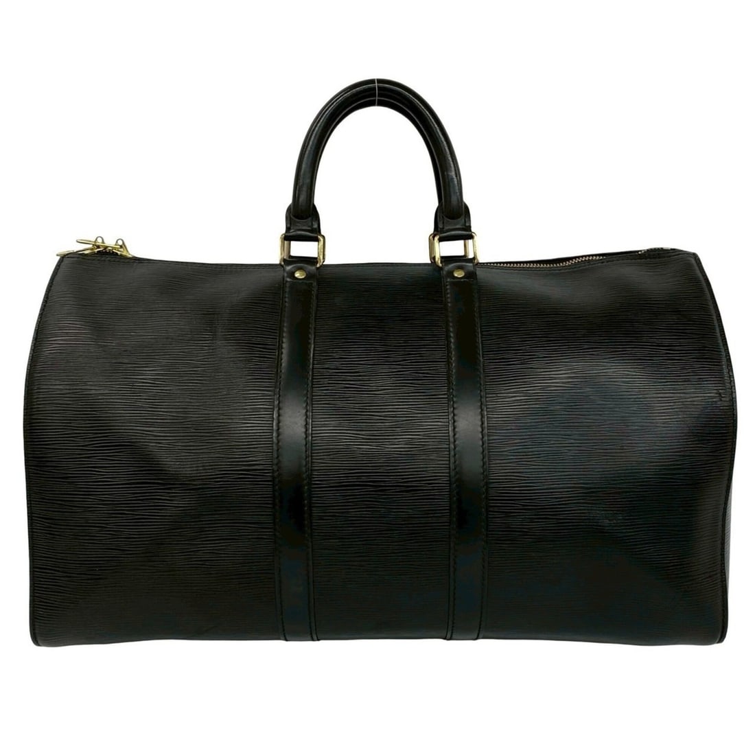 LOUIS VUITTON Vintage Keepall 45 Epi Leather Boston Bag Travel Black Noir 19482 (1 of 10)