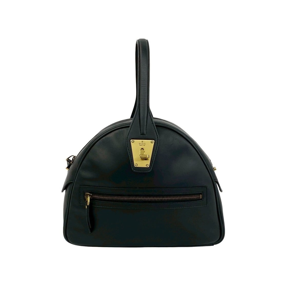 GUCCI logo hardware, genuine leather, turn-lock closure, round zip, mini Boston bag, black, 26728: --- Catalog ---Category: SizeSize (HxWxD): 21cm x 26cm x 9cm / 8.26'' x 10.23'' x 3.54''Category: DesignType: Boston bag, HandbagColor: BlackGender: WomenMaterial: Leather Category: GeneralBrand: Gucc