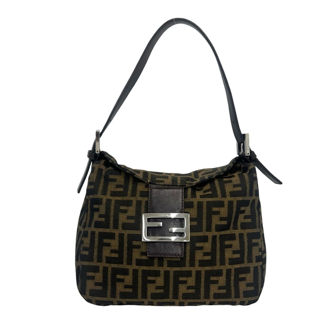 FENDI Vintage Mamma Bucket Zucca Pattern FF Logo Canvas Leather Semi One Shoulder Bag Brown 88869: --- Catalog ---Category: SizeSize (HxWxD): 19.5cm x 24.5cm x 13cm / 7.67'' x 9.64'' x 5.11''Category: DesignType: Shoulder bagColor: Black, Brown, KhakiGender: WomenMaterial: Canvas , Leather Category