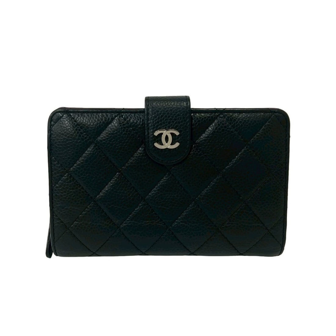 CHANEL Matelassé Coco Mark Caviar Skin Leather Bi-fold Wallet, Black, 69848: --- Catalog ---Category: SizeSize (HxWxD): 10cm x 15cm x 2.5cm / 3.93'' x 5.9'' x 0.98''Category: DesignType: Wallet (bi-fold)Color: BlackGender: WomenMaterial: Grained Calfskin Category: GeneralBrand