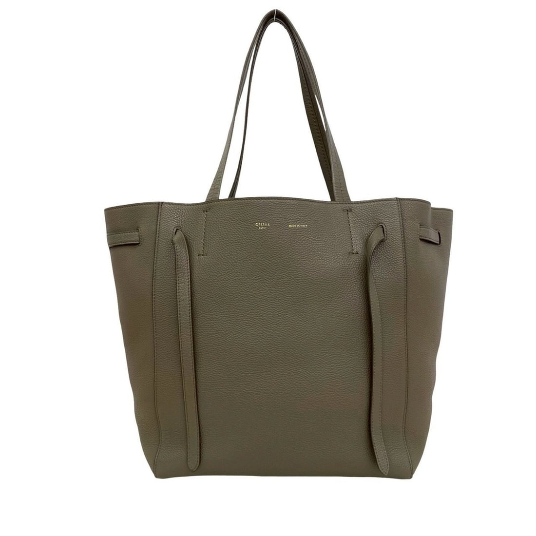 CELINE Cabas Phantom Small Leather Tote Bag, Handbag, Business Greige (49989): --- Catalog ---Category: SizeSize (HxWxD): 29cm x 26.5cm x 18cm / 11.41'' x 10.43'' x 7.08''Category: DesignType: Handbag, Tote bagColor: BeigeGender: WomenMaterial: Leather Category: GeneralBrand: Ce