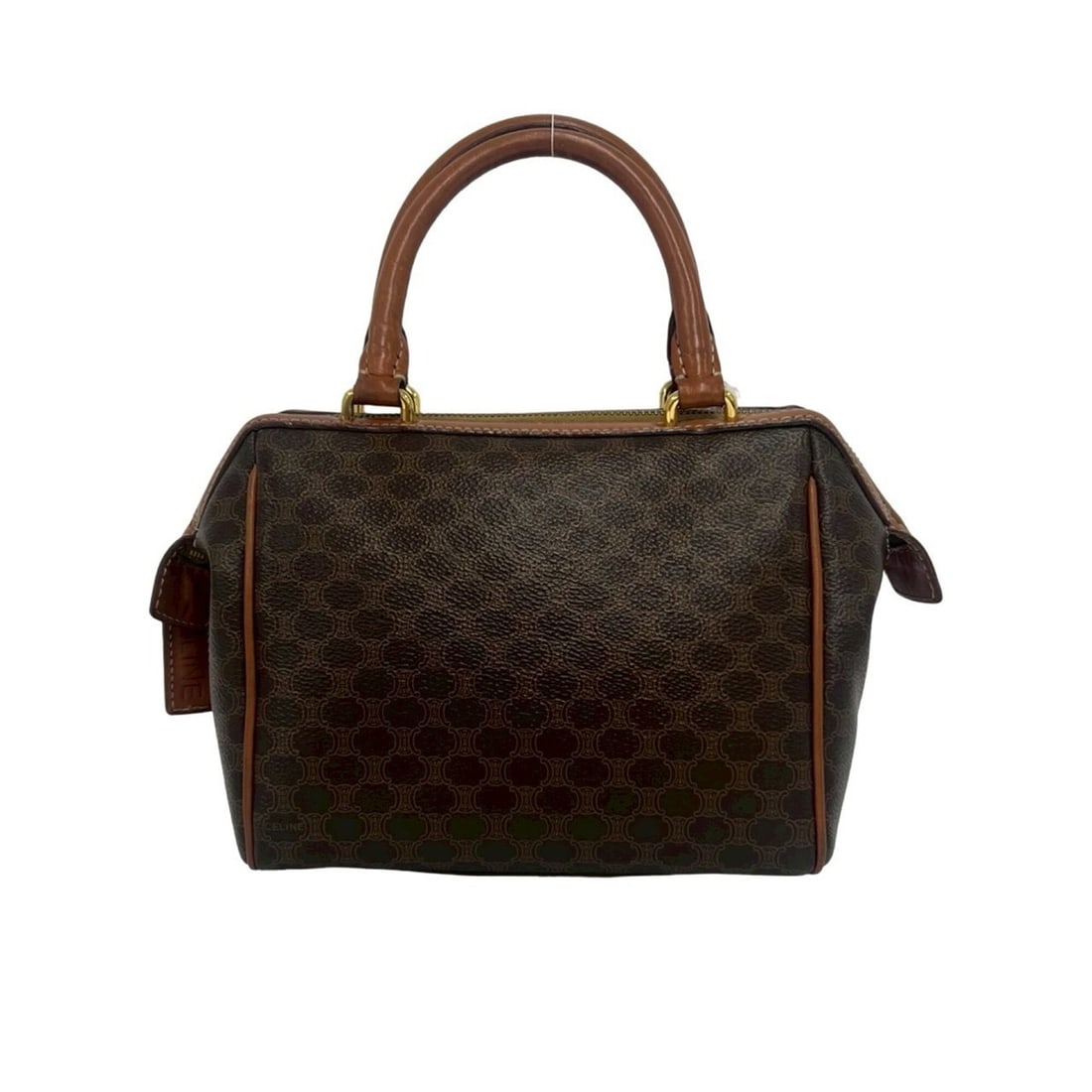 CELINE Vintage Macadam Blazon Pattern Leather Handbag Mini Boston Bag Brown 37110: --- Catalog ---Category: SizeSize (HxWxD): 12cm x 19cm x 16.5cm / 4.72'' x 7.48'' x 6.49''Category: DesignType: Boston bag, HandbagColor: BrownGender: WomenMaterial: PVC , Leather Category: GeneralBra