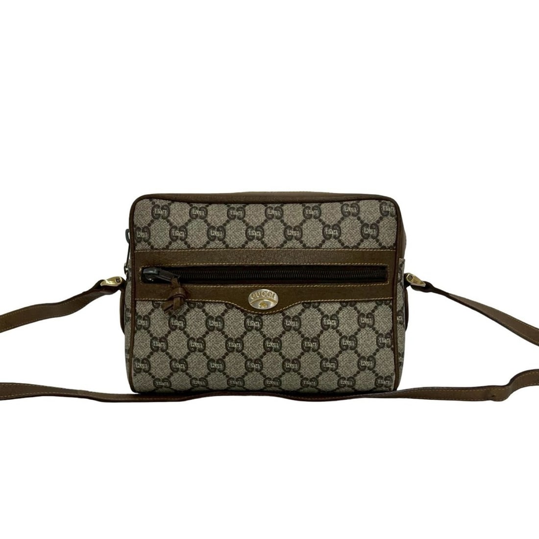 GUCCI (Old Gucci, Gucci Plus) Logo Pattern Leather Mini Shoulder Bag/Pouch, Brown, 30960: --- Catalog ---Category: SizeSize (HxWxD): 15cm x 20.5cm x 6cm / 5.9'' x 8.07'' x 2.36''Category: DesignType: Pochette, Shoulder bagColor: BrownGender: WomenMaterial: Leather , PVC Category: GeneralBr