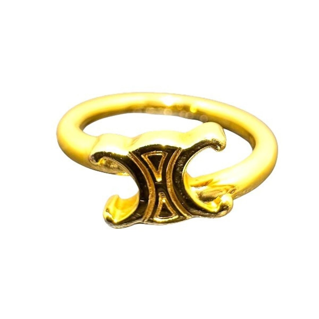 Celine Triomphe ULF0234 Ring - Women's Accessories: --- Catalog ---Category: SizeJP Size: 10US Size: 5.5Category: DesignType: Band ringColor: GoldGender: WomenMaterial: Gold platingCategory: GeneralBrand: Celine--- Item List ---Section: ConditionRankin