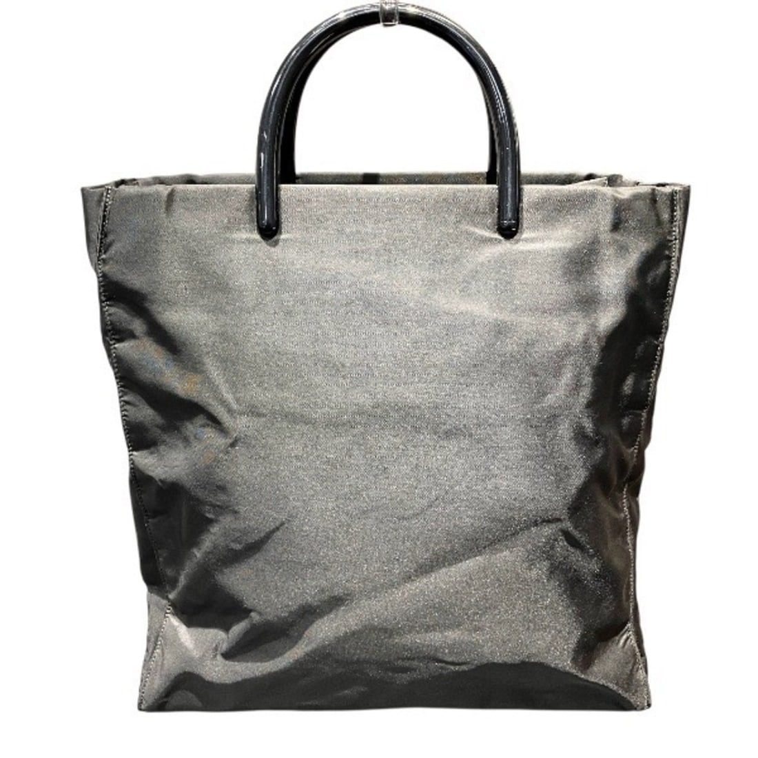 Prada PRADA Black Nylon x Plastic Handbag Tote Bag for Men and Women: --- Catalog ---Category: SizeSize (HxWxD): 34cm x 33cm x 10cm / 13.38'' x 12.99'' x 3.93''Handle Length: 34cm / 13.38''Category: DesignType: Handbag, Tote bagColor: BlackGender: Men,WomenMaterial: