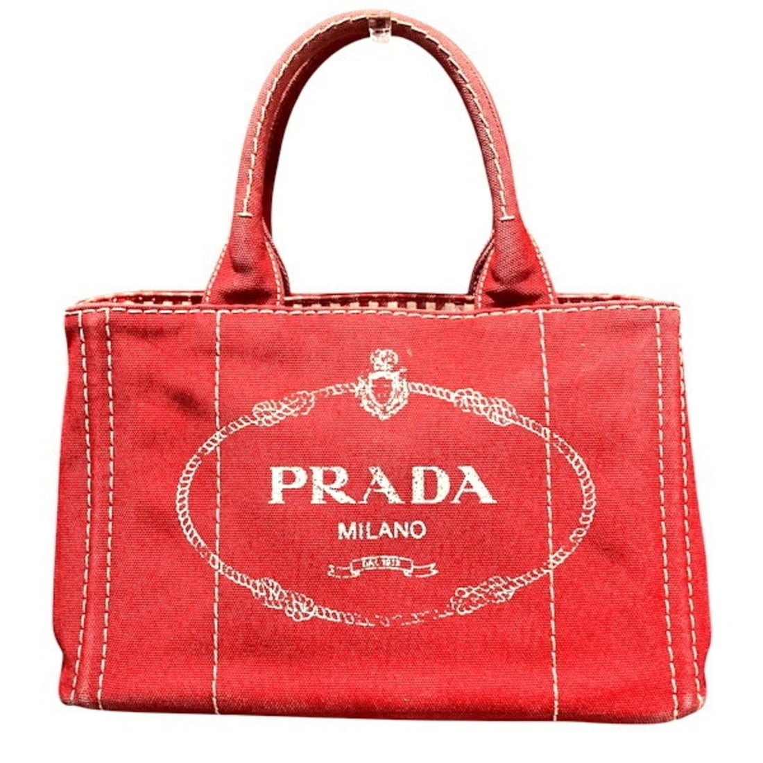 Prada Canapa 1BG439 Red Handbag Tote Bag for Women: --- Catalog ---Category: SizeSize (HxWxD): 19cm x 29cm x 15cm / 7.48'' x 11.41'' x 5.9''Handle Length: 31cm / 12.2''Category: DesignType: Handbag, Tote bagColor: Red colorGender: WomenMaterial: